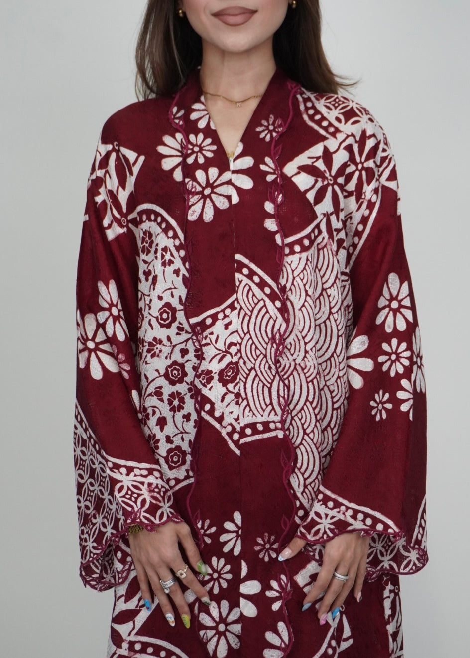 Qaseh Long in Dark Red
