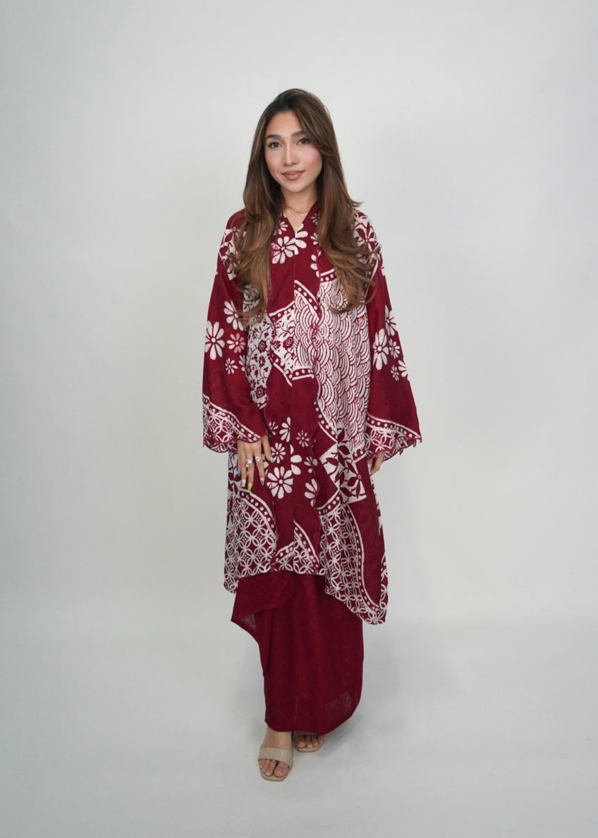 Qaseh Long in Dark Red