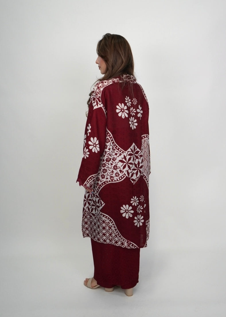 Qaseh Long in Dark Red