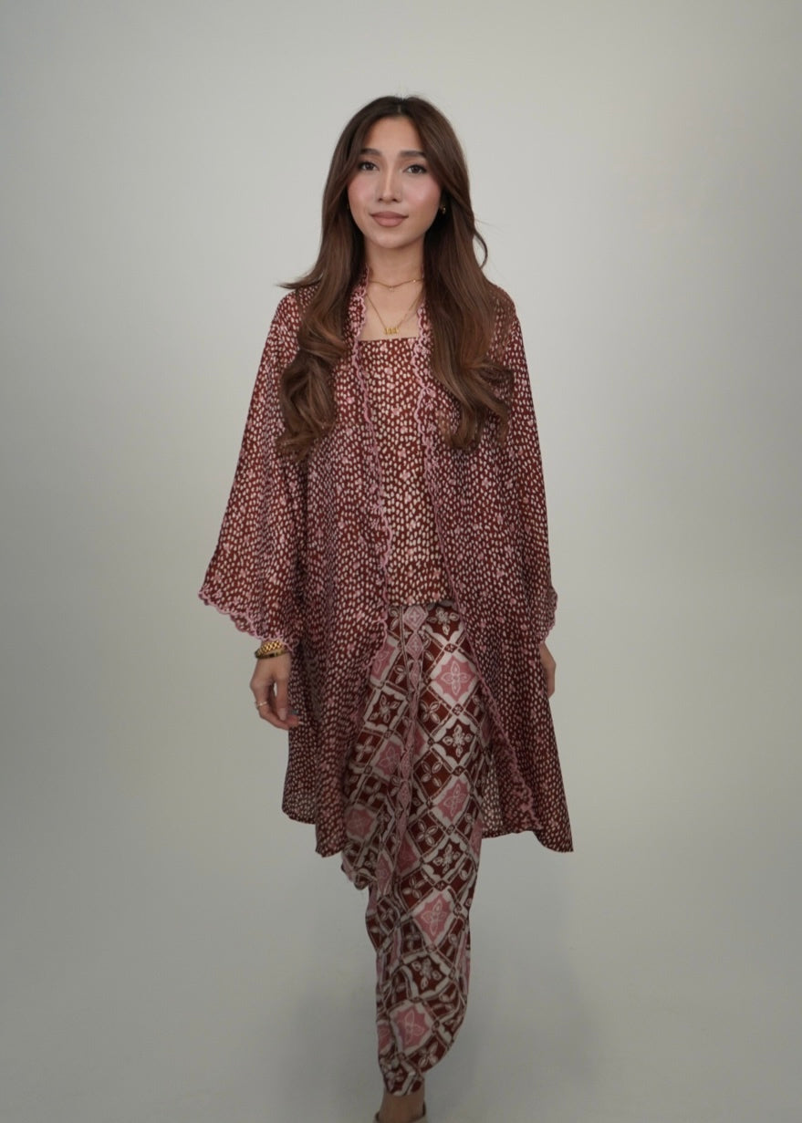 Kuntum Long in Dark Red