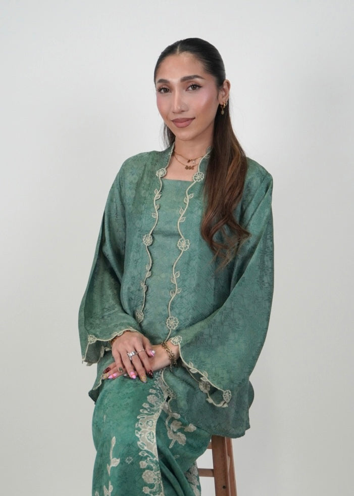 Ikat Kuntum in Sea Green