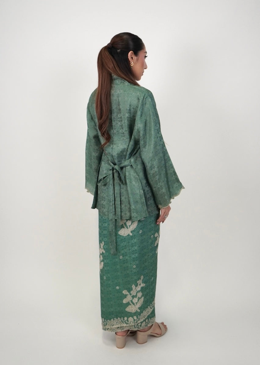 Ikat Kuntum in Sea Green